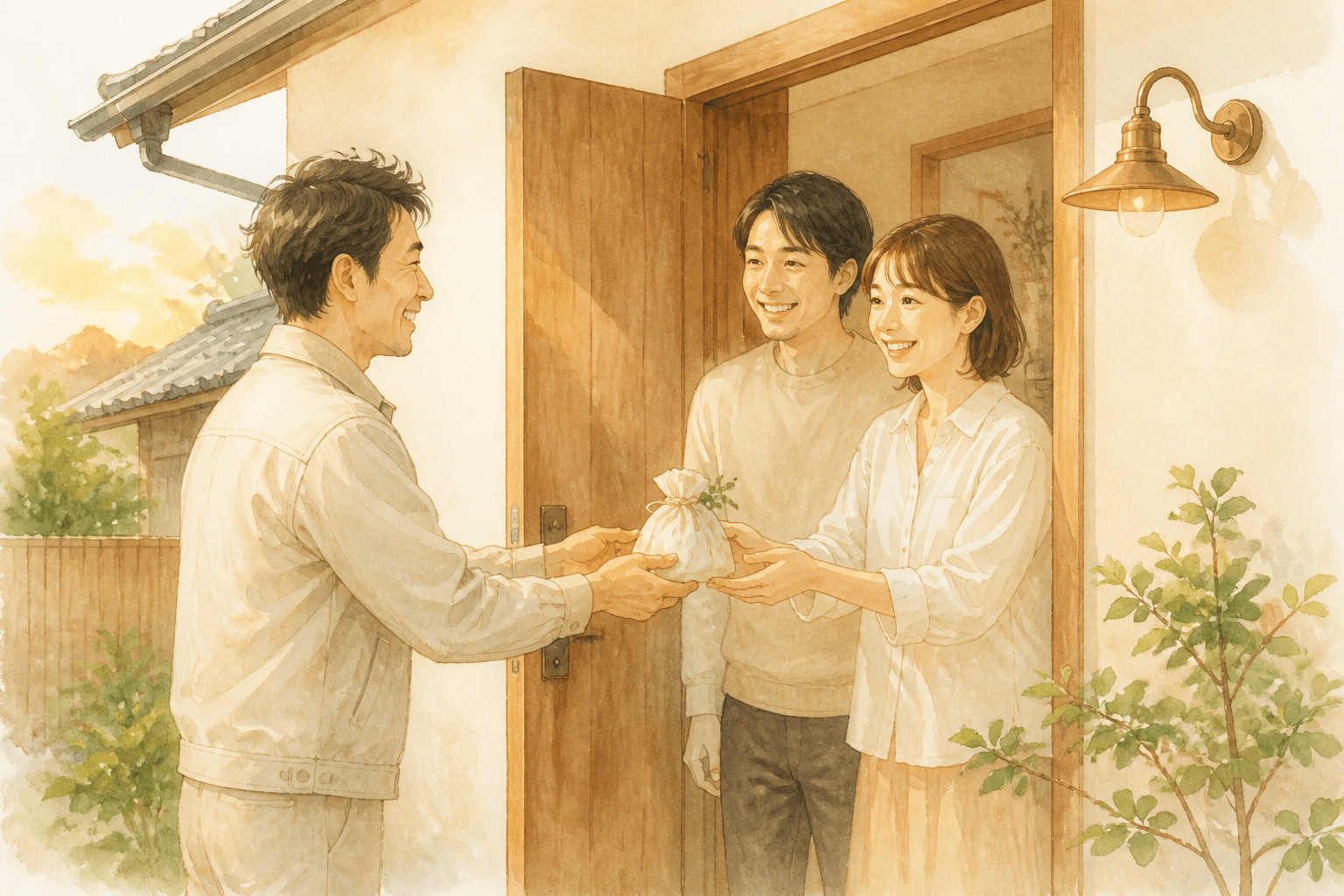 お引渡し後も続く丁寧なアフターサービスのイラスト