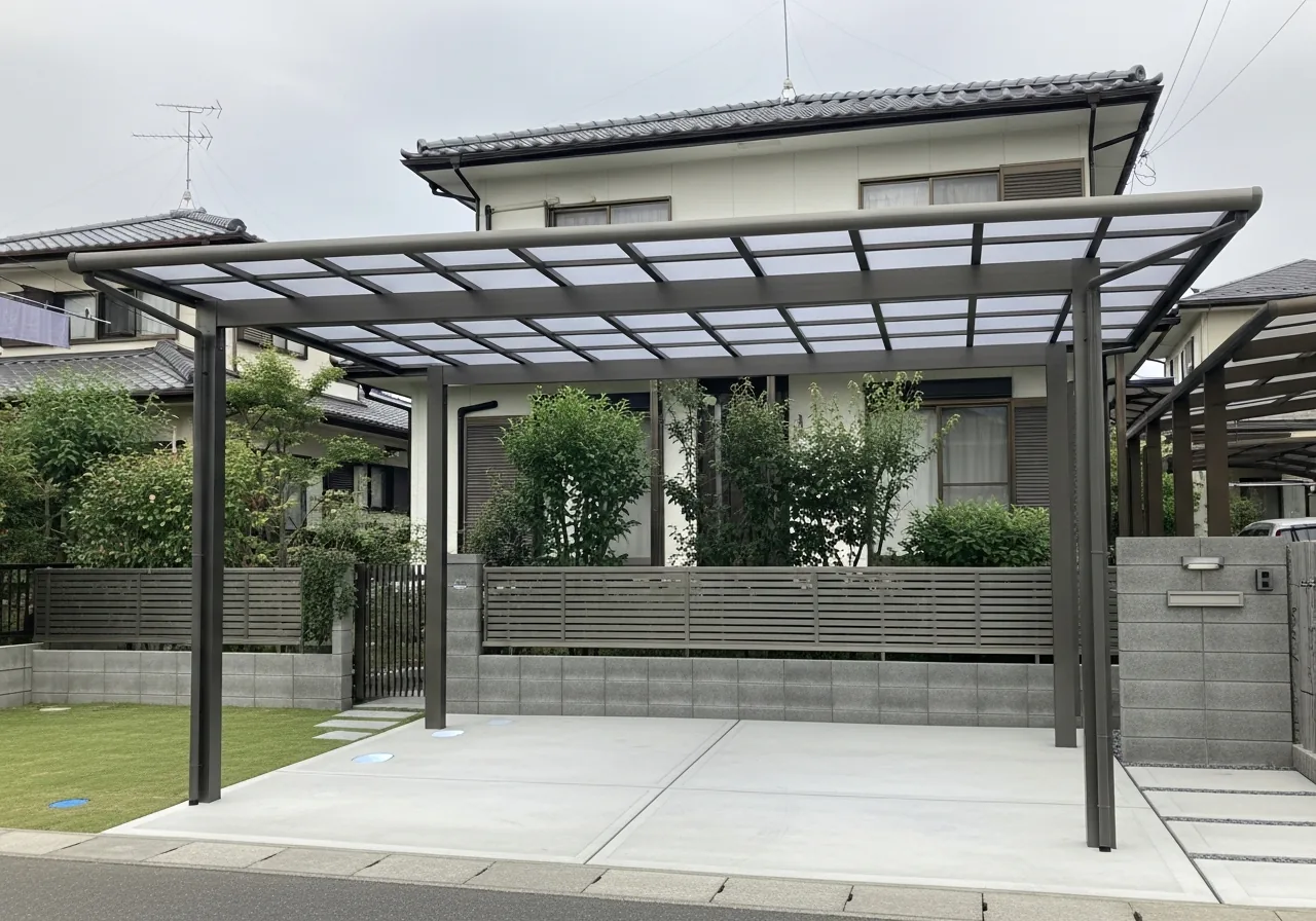 カーポートとフェンスの施工